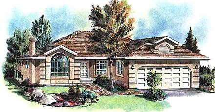 Florida One-Story Elevation of Plan 58667