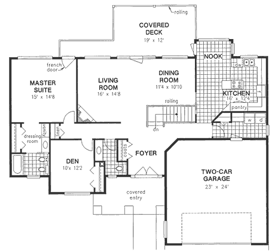 Florida One-Story Level One of Plan 58670