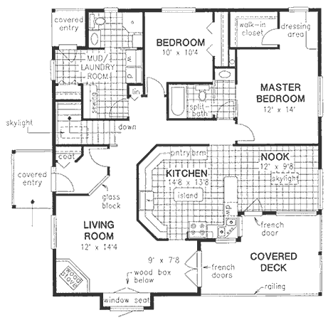 One-Story Ranch Level One of Plan 58675