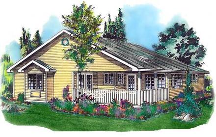 One-Story Ranch Elevation of Plan 58675