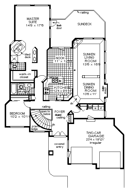 Florida One-Story Level One of Plan 58676