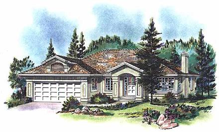 Florida One-Story Elevation of Plan 58678