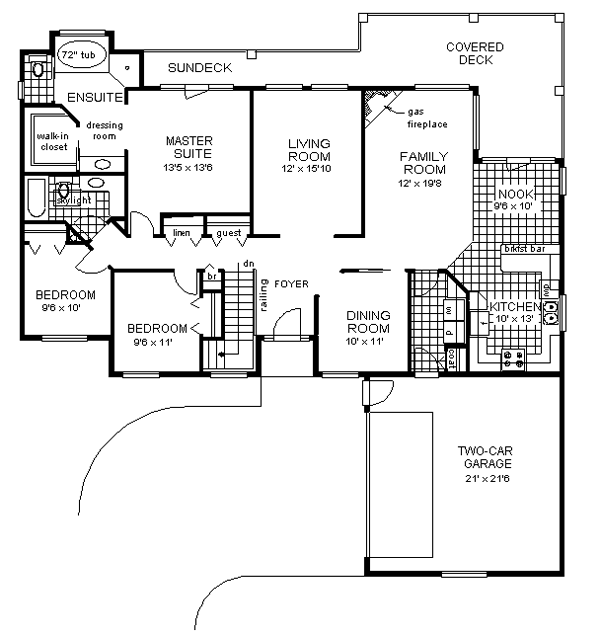 Florida One-Story Level One of Plan 58681