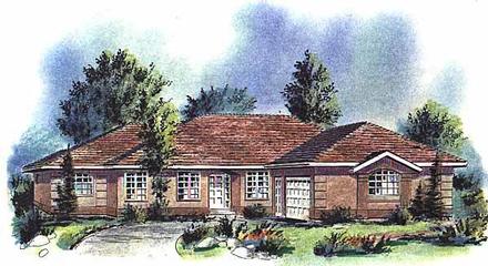 Florida One-Story Elevation of Plan 58681