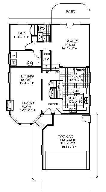 Contemporary Narrow Lot Level One of Plan 58690