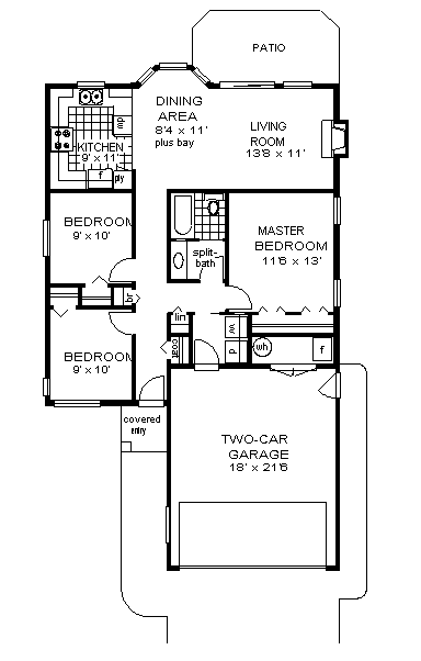 Contemporary Narrow Lot One-Story Level One of Plan 58692