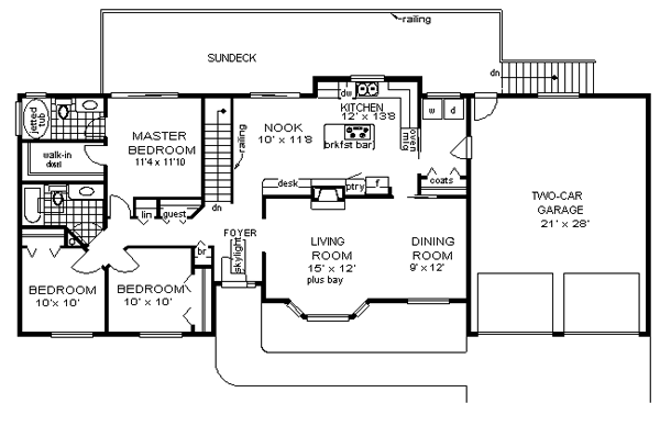 One-Story Level One of Plan 58693
