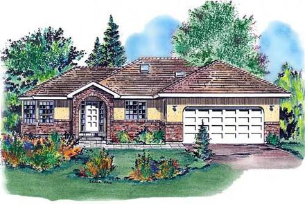 One-Story Ranch Elevation of Plan 58698