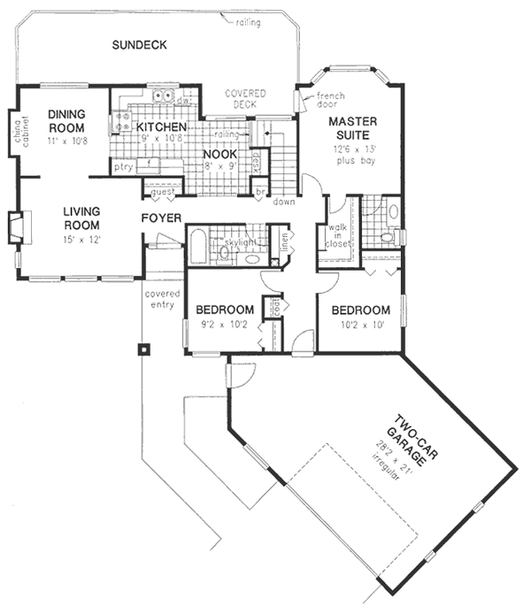 Florida One-Story Level One of Plan 58699