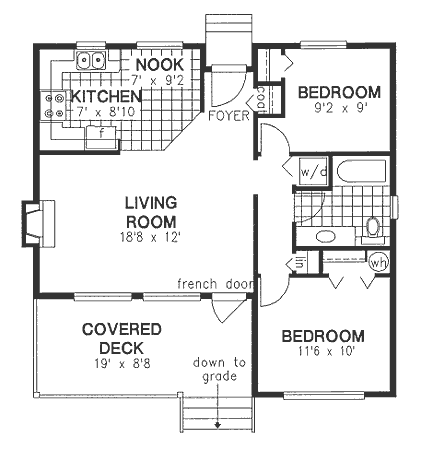 Narrow Lot One-Story Ranch Level One of Plan 58705