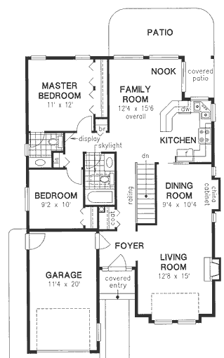 Contemporary Narrow Lot One-Story Level One of Plan 58709