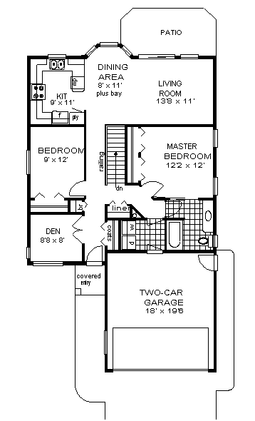 Florida Narrow Lot One-Story Level One of Plan 58712