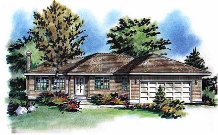 One-Story Ranch Elevation of Plan 58714