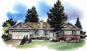 One-Story , Ranch House Plan 58718 with 3 Beds, 2 Baths, 2 Car Garage Elevation One-Story , Ranch House Plan 58718 with 3 Beds, 2 Baths, 2 Car Garage Elevation