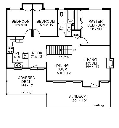 House Plan 58720 Second Level Plan