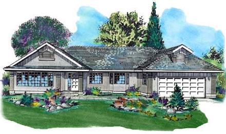 One-Story Ranch Elevation of Plan 58725