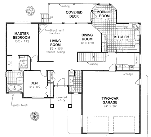 Florida One-Story Level One of Plan 58729