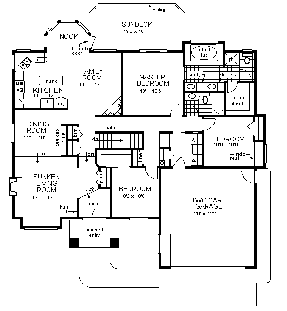 Mediterranean One-Story Level One of Plan 58731