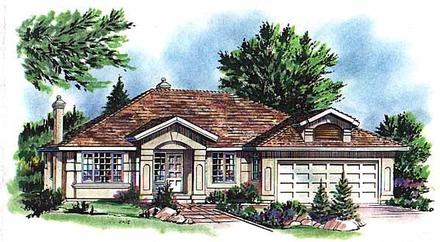 Mediterranean One-Story Elevation of Plan 58731