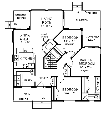 House Plan 58733 First Level Plan