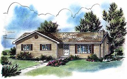 One-Story Ranch Elevation of Plan 58735