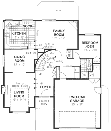 House Plan 58737 First Level Plan