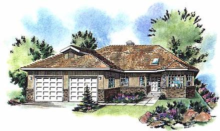 One-Story Ranch Elevation of Plan 58740