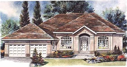 One-Story Ranch Elevation of Plan 58745