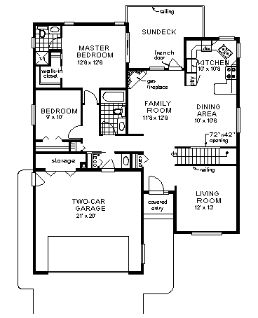 Florida One-Story Level One of Plan 58747