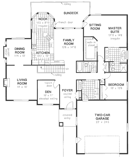 One-Story Level One of Plan 58749