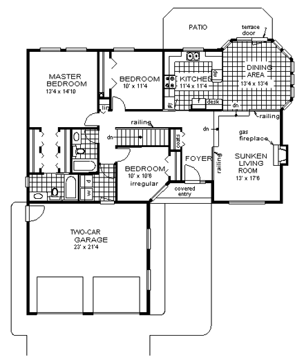 House Plan 58755 First Level Plan