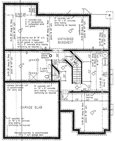 European Narrow Lot Lower Level of Plan 58758