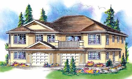 Multi-Family Plan 58764 Elevation