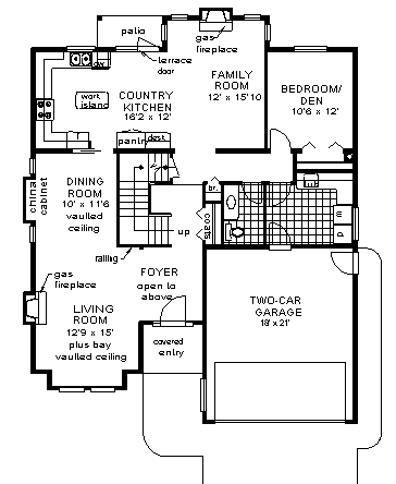 Plan 58768 | Narrow Lot Style with 5 Bed, 3 Bath, 2 Car Garage