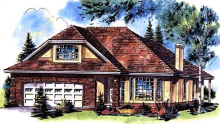 One-Story Ranch Elevation of Plan 58773