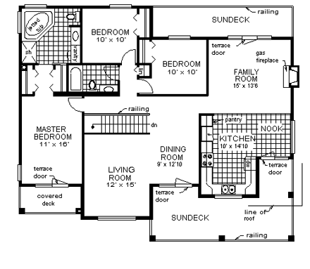 House Plan 58776 Second Level Plan