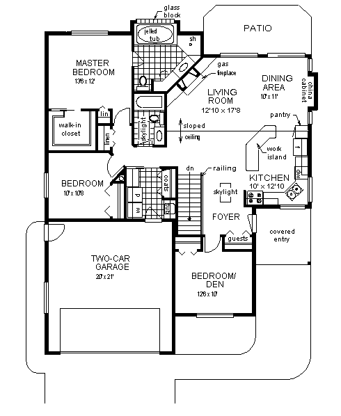 One-Story Ranch Level One of Plan 58779