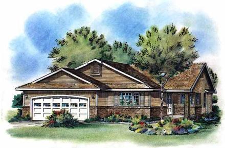 One-Story Ranch Elevation of Plan 58779