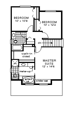 House Plan 58780 Second Level Plan