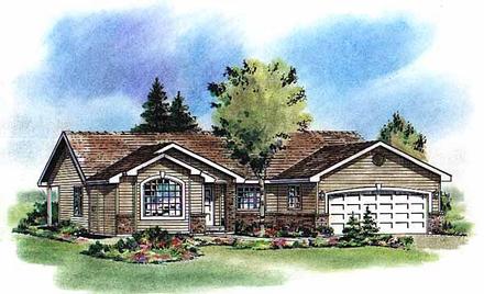 One-Story Ranch Elevation of Plan 58785