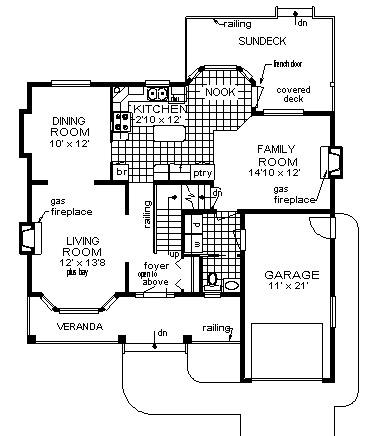 House Plan 58788 First Level Plan