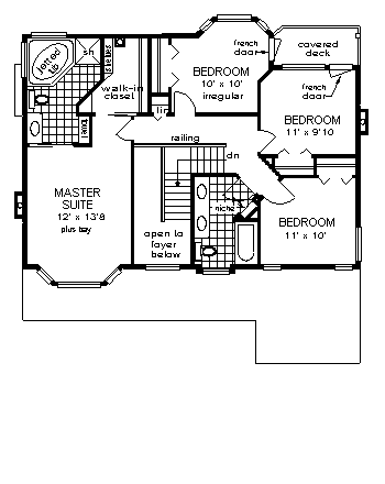 House Plan 58788 Second Level Plan
