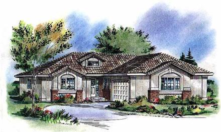 Florida One-Story Elevation of Plan 58790