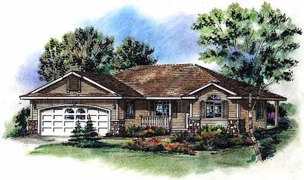 One-Story Ranch Elevation of Plan 58791