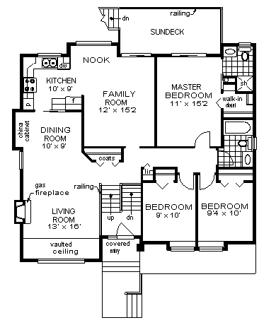 House Plan 58793 Second Level Plan
