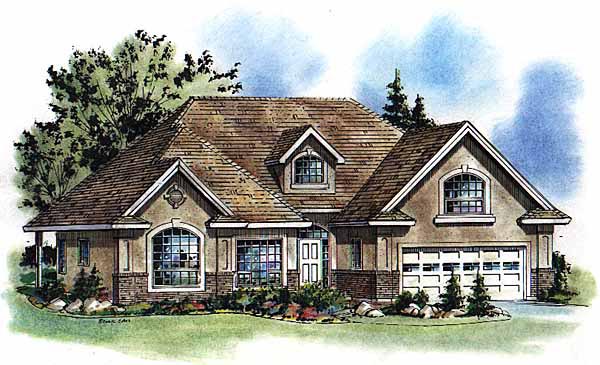 Plan 58795 | One-Story Style with 3 Bed, 2 Bath, 2 Car Garage