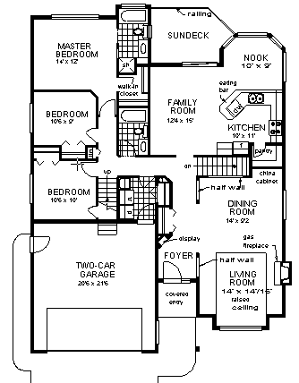 One-Story Ranch Level One of Plan 58796