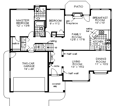 Contemporary One-Story Level One of Plan 58798