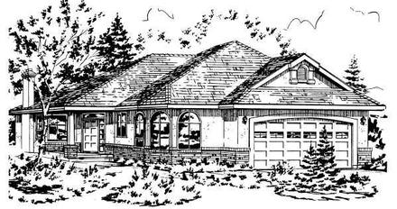 One-Story Ranch Elevation of Plan 58800