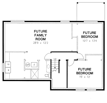 Craftsman One-Story Lower Level of Plan 58801